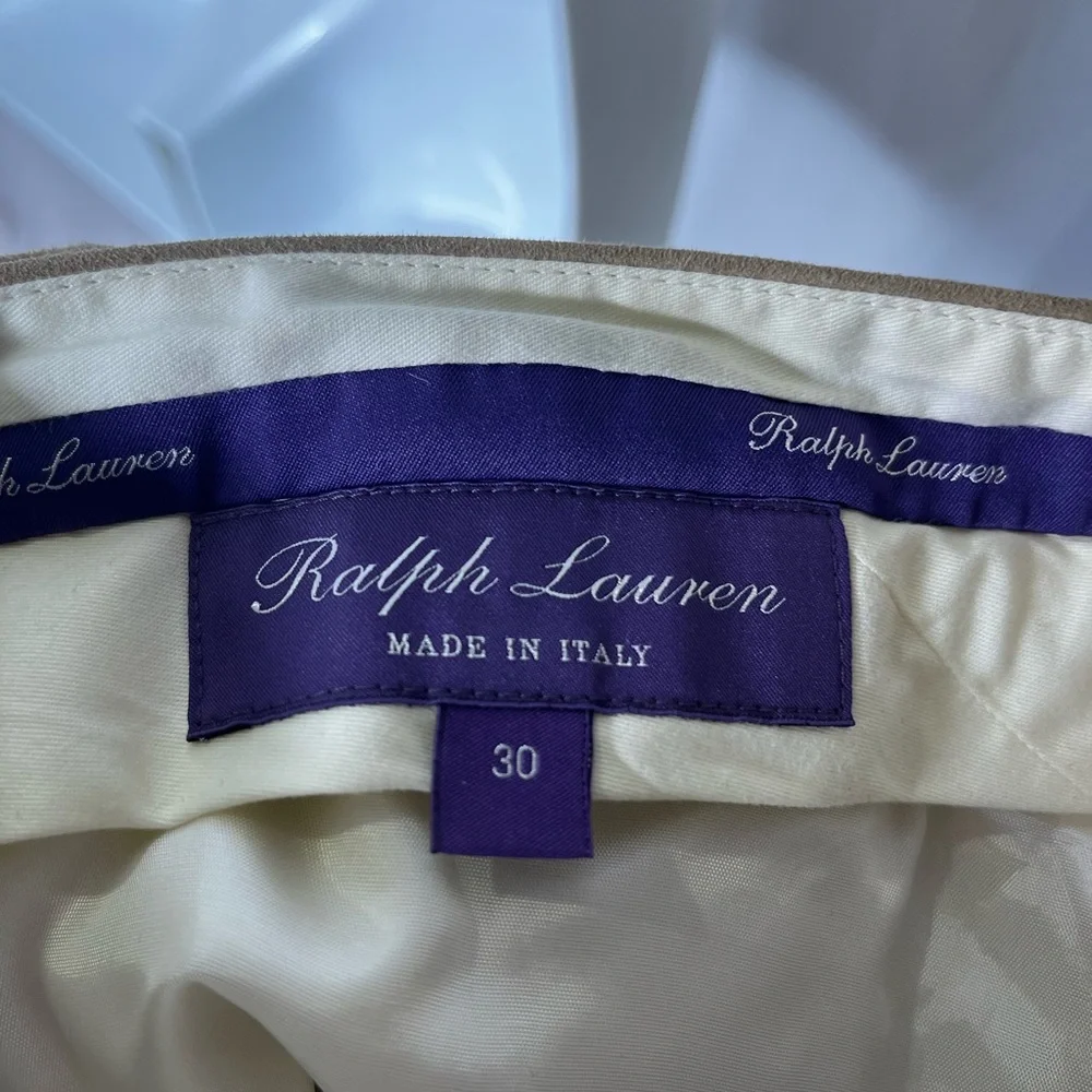Ralph Lauren Purple Label Lamb Suede Pants – Size 30 (Made in Italy) - Picture 6 of 7